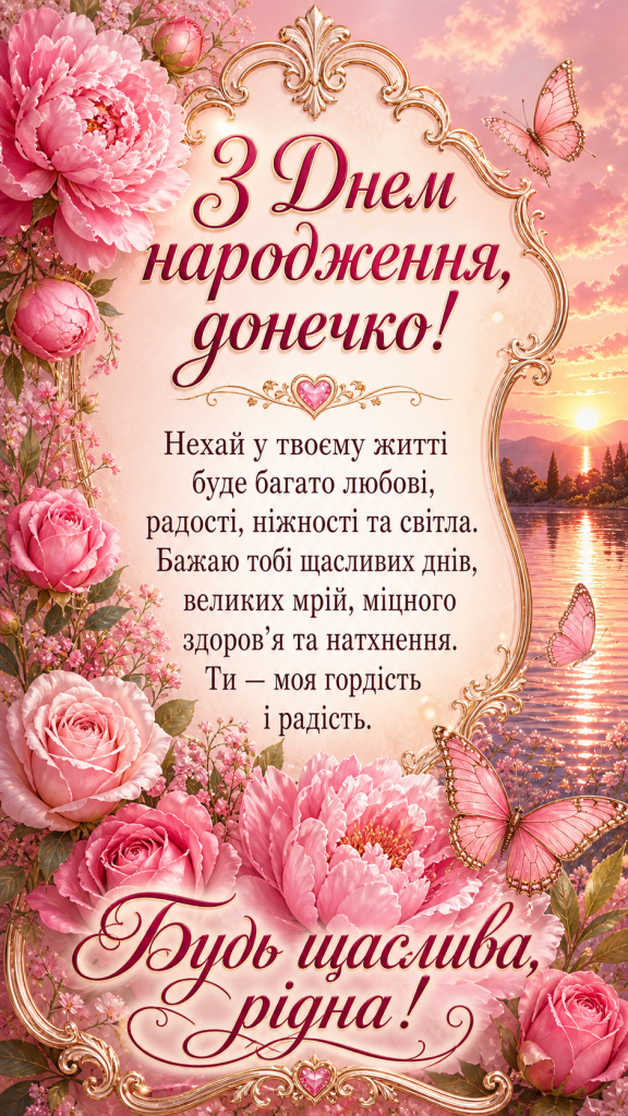 картинка 1 Зворушливі привітання з Днем народження до сліз донечці — теплі слова та картинки