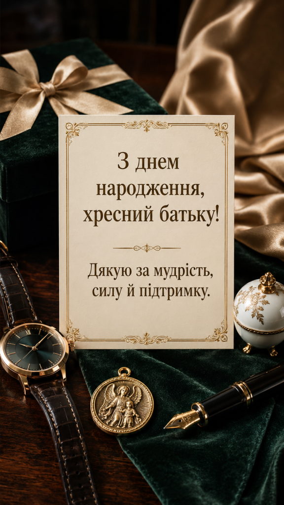 картинка 1 Зворушливі привітання з Днем народження до сліз хресному батьку — поважні слова та картинки