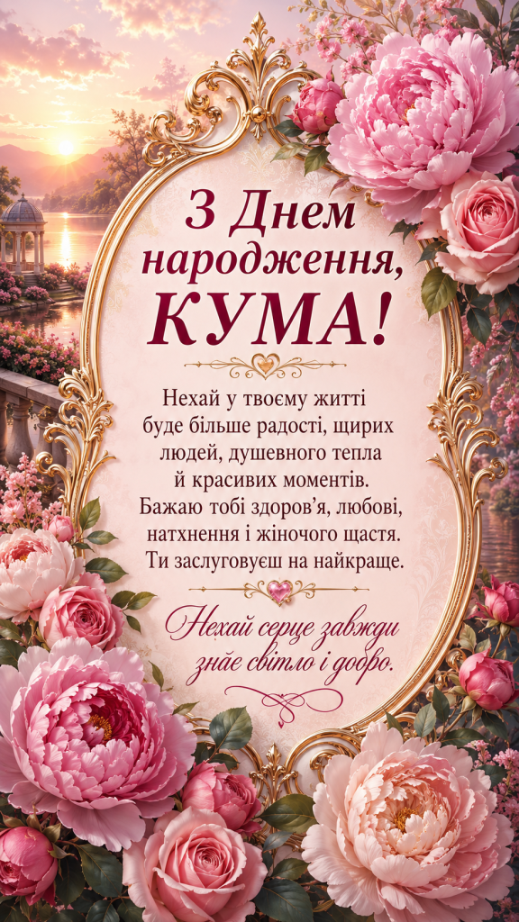 картинка 1 Зворушливі привітання з Днем народження до сліз кумі — теплі слова та картинки