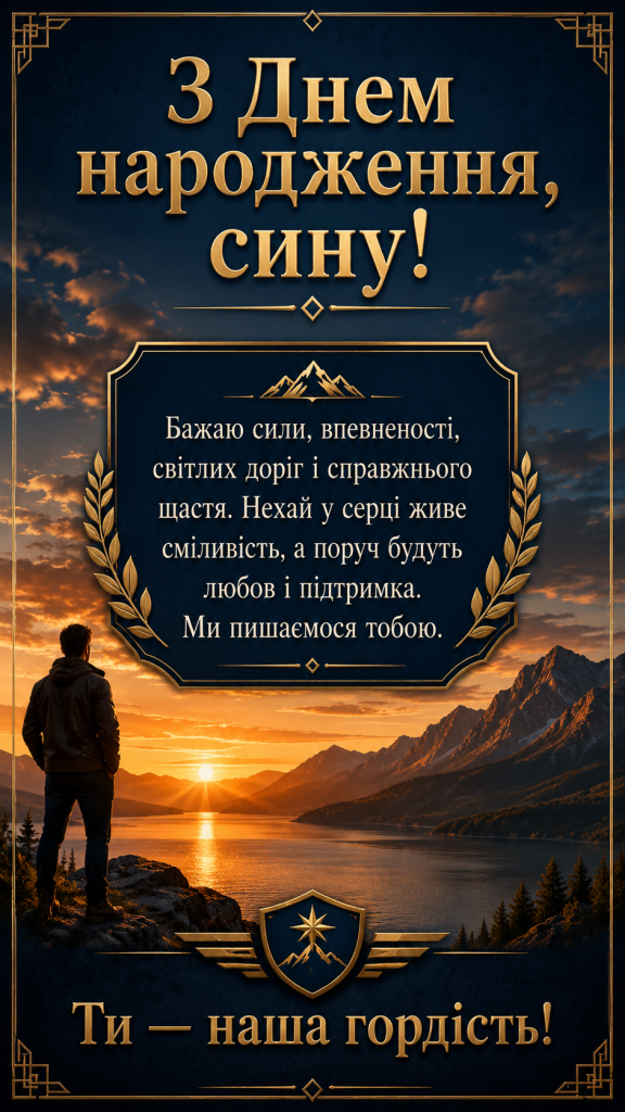 картинка 1 Зворушливі привітання з Днем народження до сліз сину — горді слова та картинки