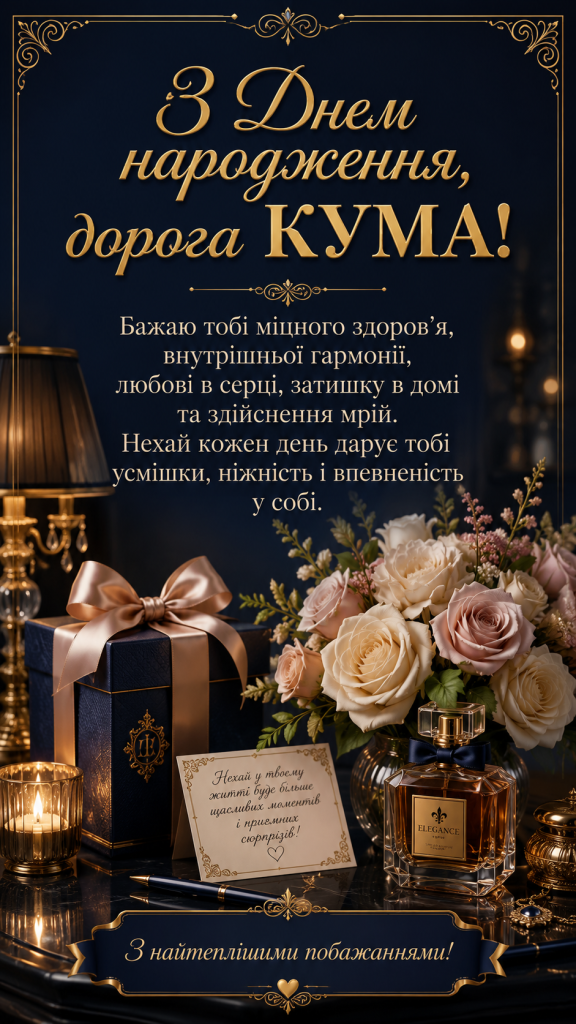 картинка 2 Зворушливі привітання з Днем народження до сліз кумі — теплі слова та картинки