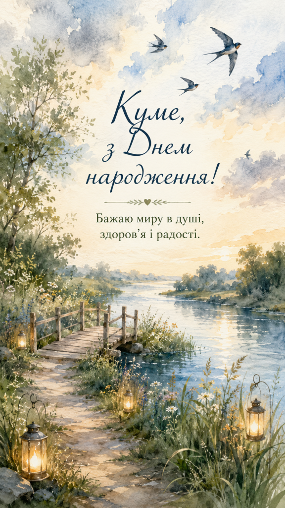 картинка 2 Зворушливі привітання з Днем народження до сліз куму — душевні слова та картинки