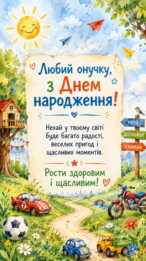 картинка 2 Зворушливі привітання з Днем народження до сліз онукові — добрі слова та картинки