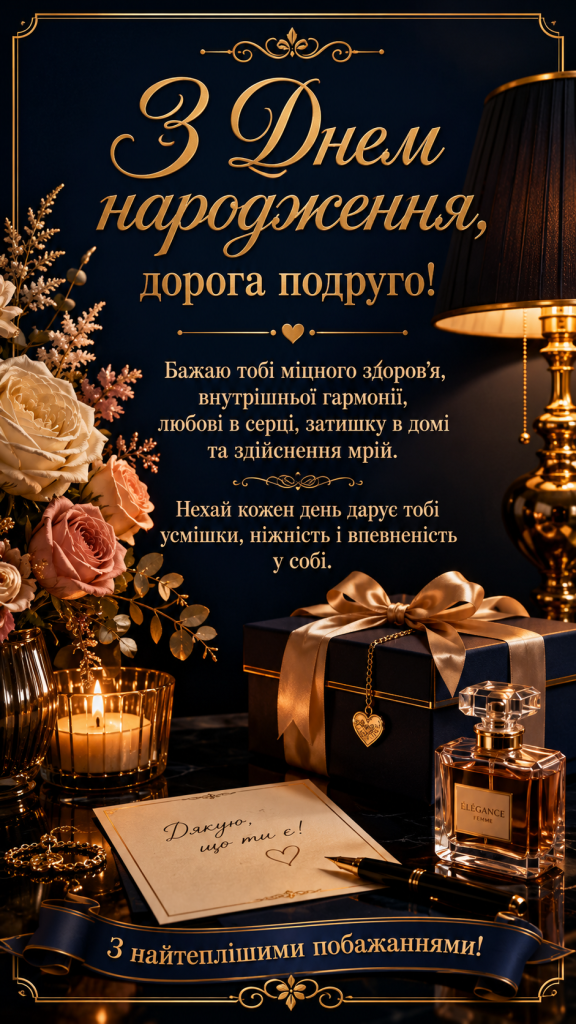 картинка 2 Зворушливі привітання з Днем народження до сліз подрузі — щирі слова та картинки