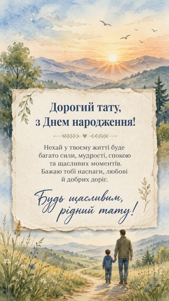 картинка 2 Зворушливі привітання з Днем народження до сліз татові — сильні слова та картинки