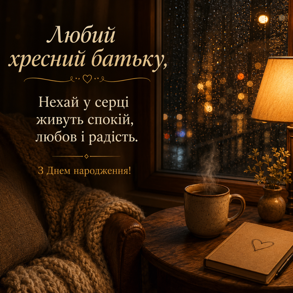 картинка 3 Зворушливі привітання з Днем народження до сліз хресному батьку — поважні слова та картинки