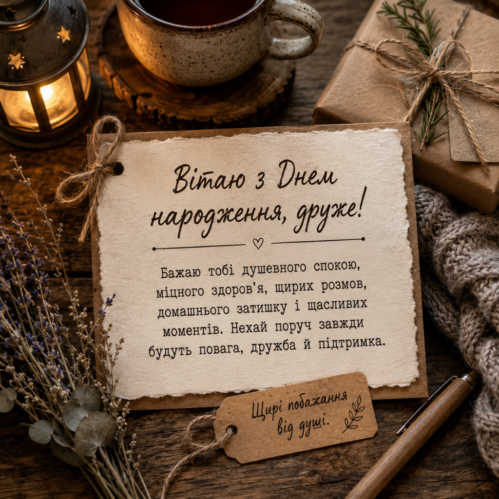 картинка 3 Зворушливі привітання з Днем народження до сліз другу — справжні слова та картинки
