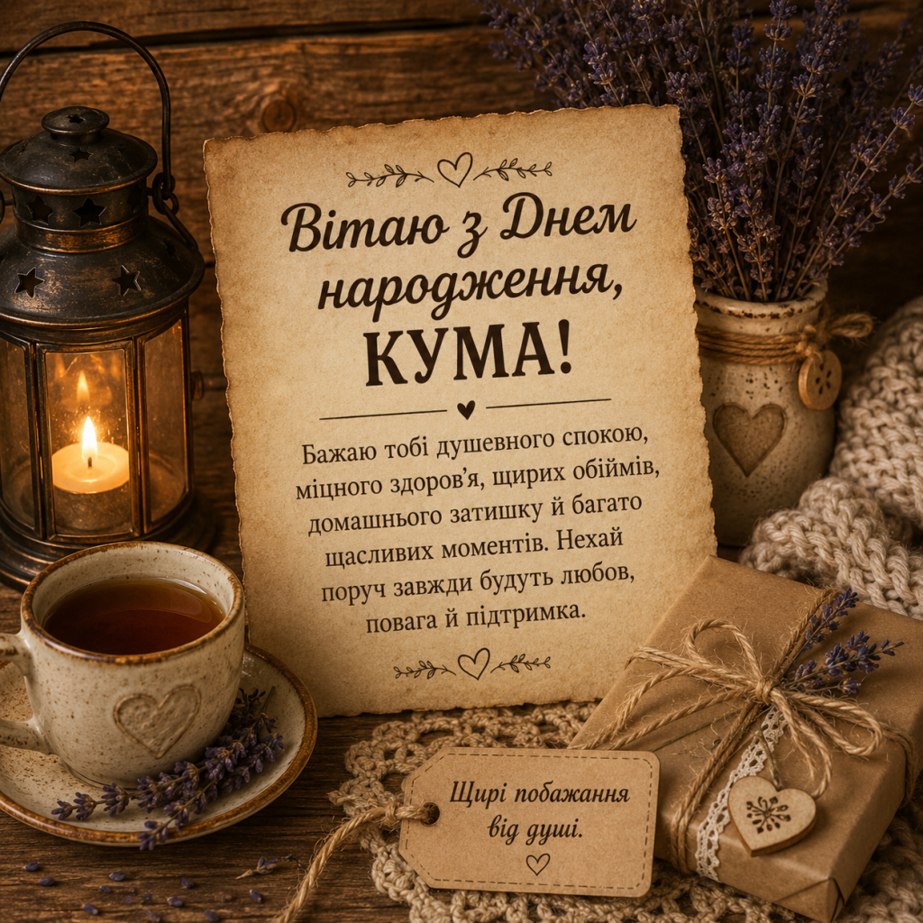 картинка 5 Зворушливі привітання з Днем народження до сліз кумі — теплі слова та картинки