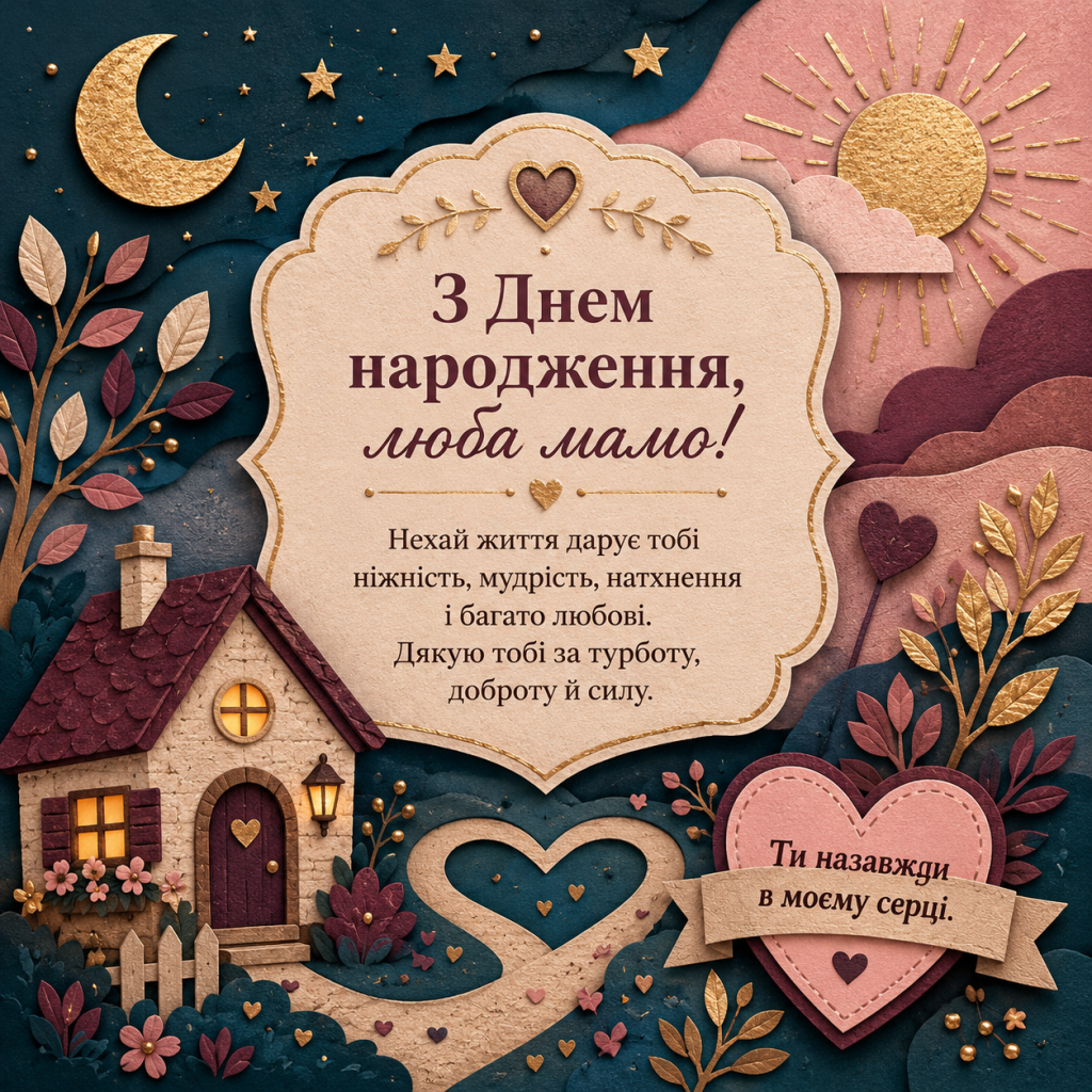 картинка 5 Зворушливі привітання з Днем народження до сліз мамі — найрідніші слова та картинки