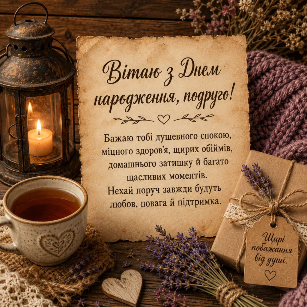 картинка 5 Зворушливі привітання з Днем народження до сліз подрузі — щирі слова та картинки
